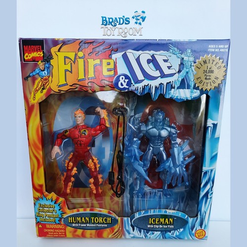 1997 Toy Biz Limited Edition Fire and Ice Human Torch Iceman Figures S