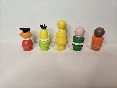 Vtg Fisher Price Little People Sesame Street 5 Figure Lot Bert,Ernie,