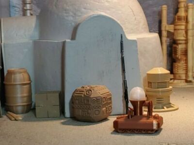 CUSTOM Star Wars Tatooine Accs Collection 3.75 In Figures Diorama TVC