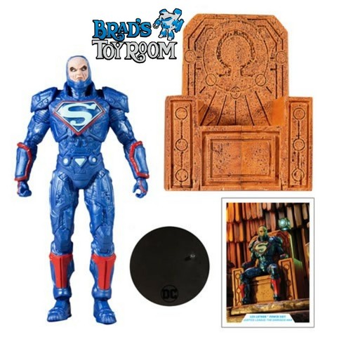 McFarlane DC Multiverse LEX LUTHOR * POWER SUIT * BLUE w/ THRONE 7"