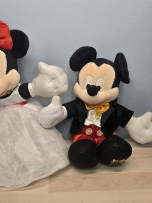 Disney Mickey and Minnie Mouse Bride Groom Wedding Stuffed Plush 12"
