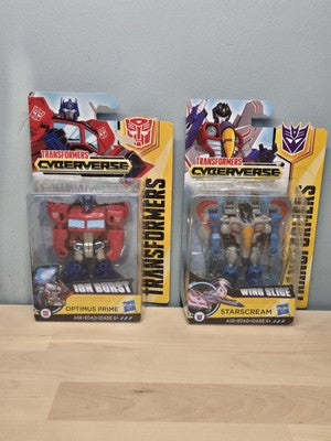 Transformers Optimus Prime & Starscream Wing Slice Scout Class Cyberverse