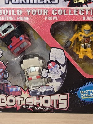 Transformers Bot Shots - Sentinel Prime, Prowl, & Bumblebee  close up