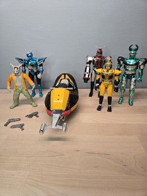 Vintage Beetleborg Metalic Figures Lot Of 6 Bandai 90's Centipix Evil