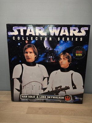 Han Solo & Luke Skywalker Stormtrooper Star Wars 12" Figures VTG 1996
