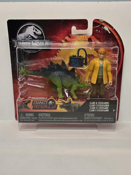 Mattel Jurassic World Dino Rivals Action Figures Claire & Stegosaurus