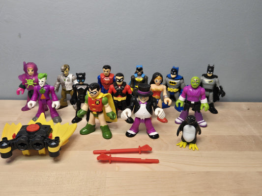 Imaginext DC Lot Of 13 Figures Batman Joker Superman Wonder Woman Lex